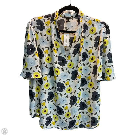 Top Short Sleeve By Ann Taylor In Floral Print, Size: S