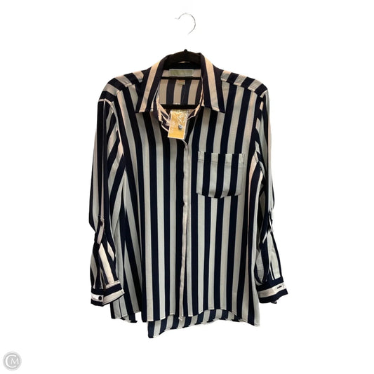 Blouse Long Sleeve By Michael By Michael Kors In Striped Pattern, Size: M