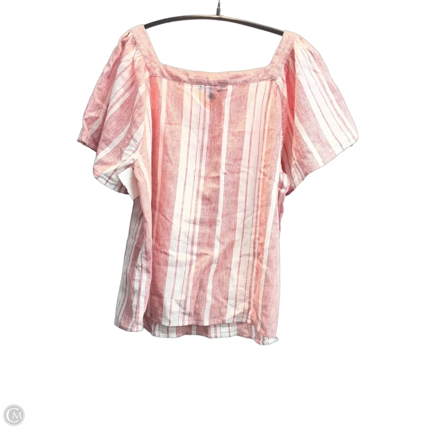 Top Short Sleeve By Banana Republic In Striped Pattern, Size: L