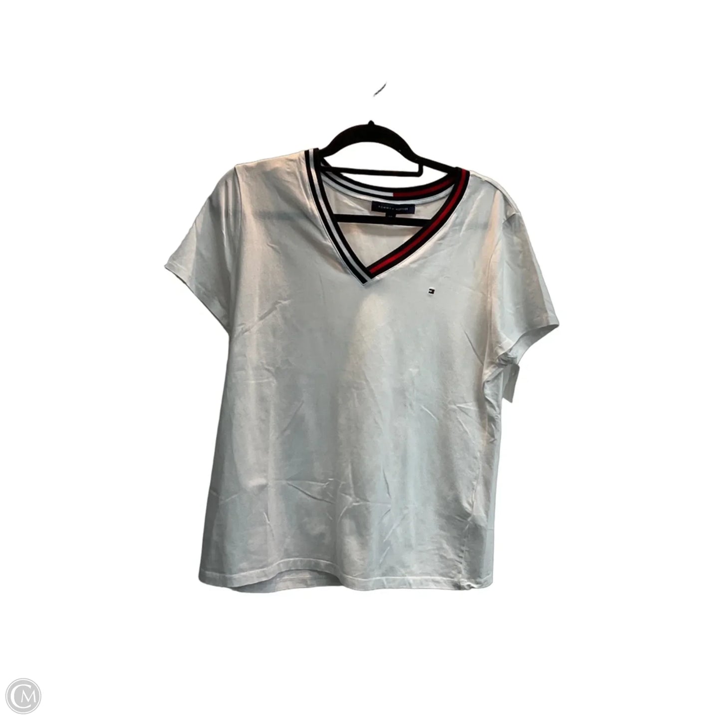 Top Short Sleeve By Tommy Hilfiger In White, Size: L