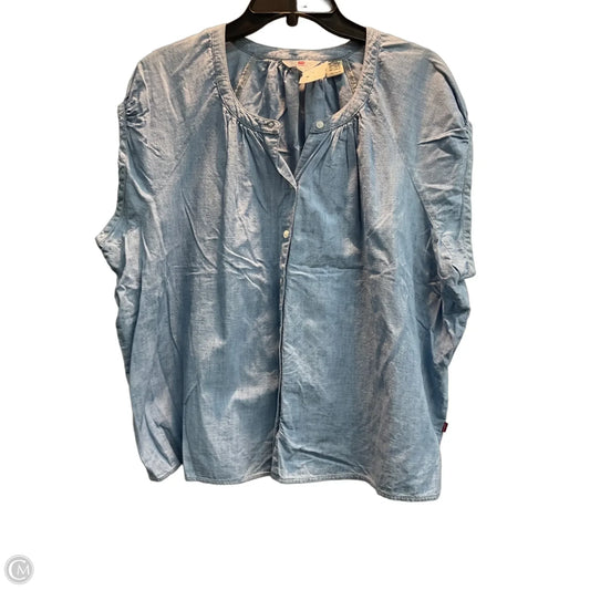 Top Short Sleeve By Levis In Blue Denim, Size: Xxl