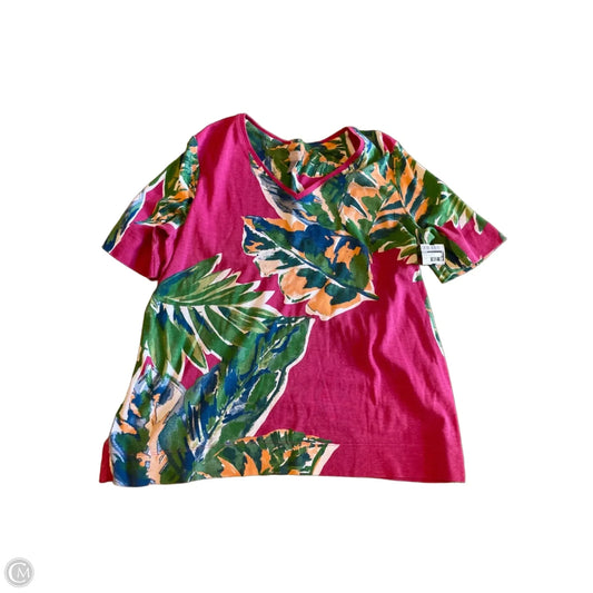 Top Short Sleeve By Chicos In Tropical Print, Size: Xl