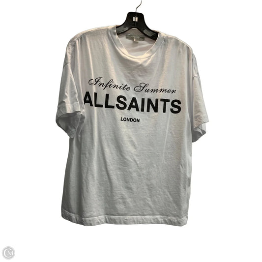 Top Short Sleeve Designer By All Saints In White, Size: Xs