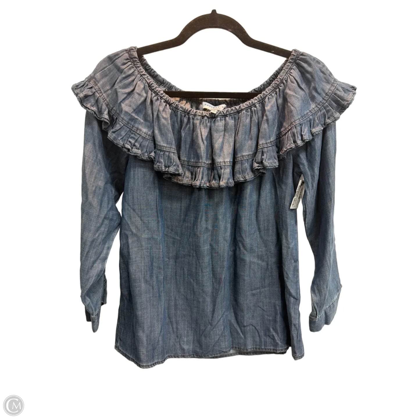 Top Long Sleeve By Current Air In Blue Denim, Size: S