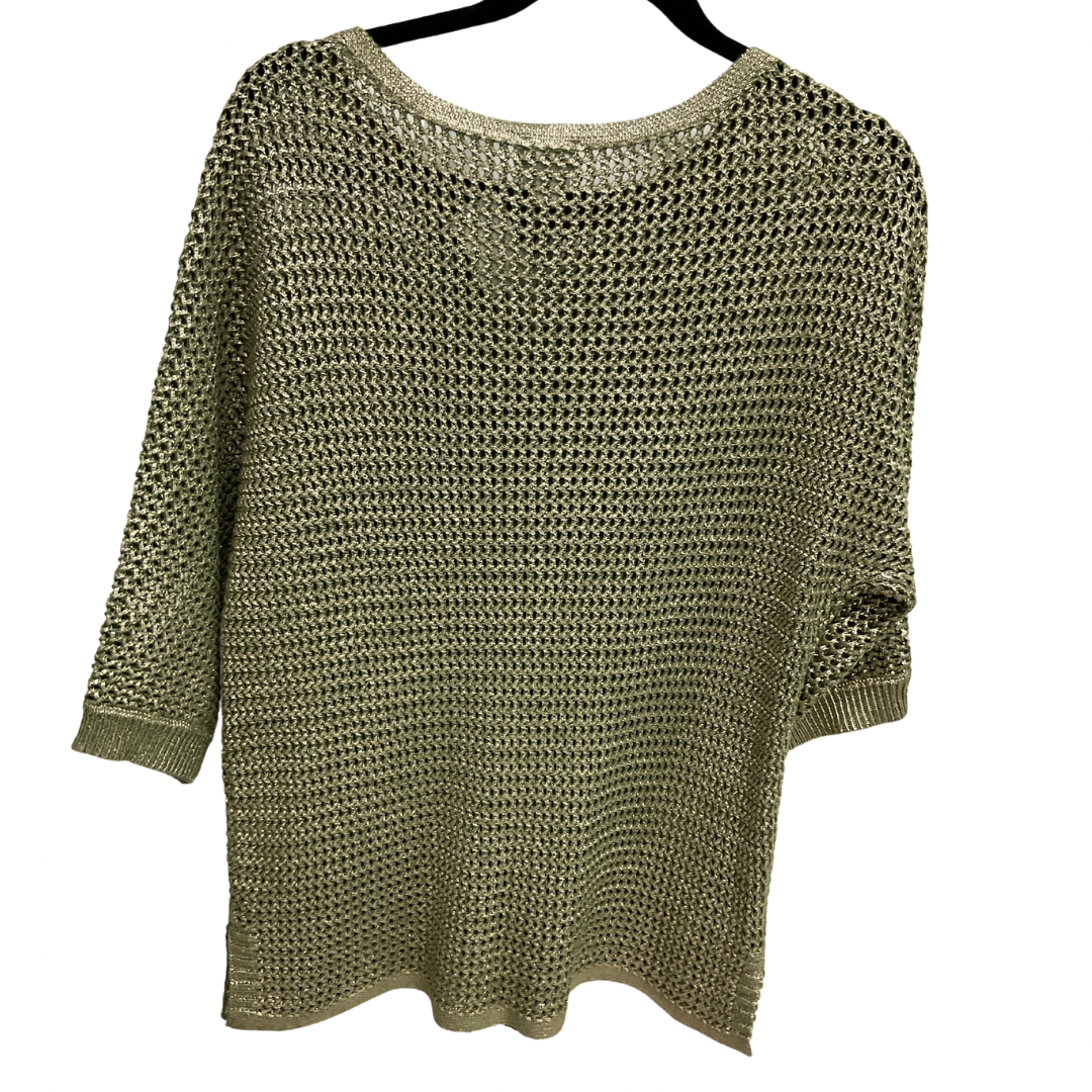 Sweater By Chicos In Green & Tan, Size: M