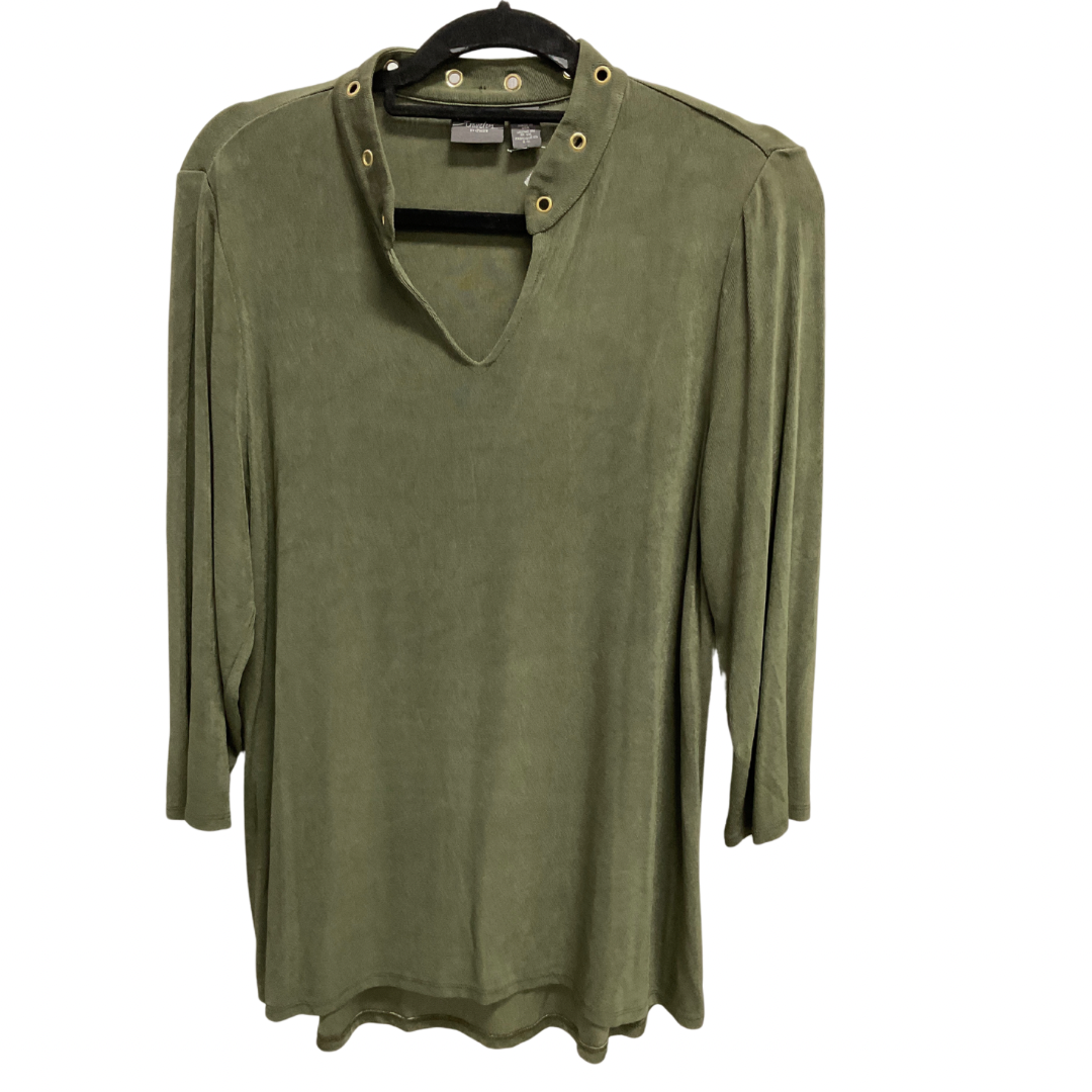 Top Long Sleeve By Chicos In Green, Size: M