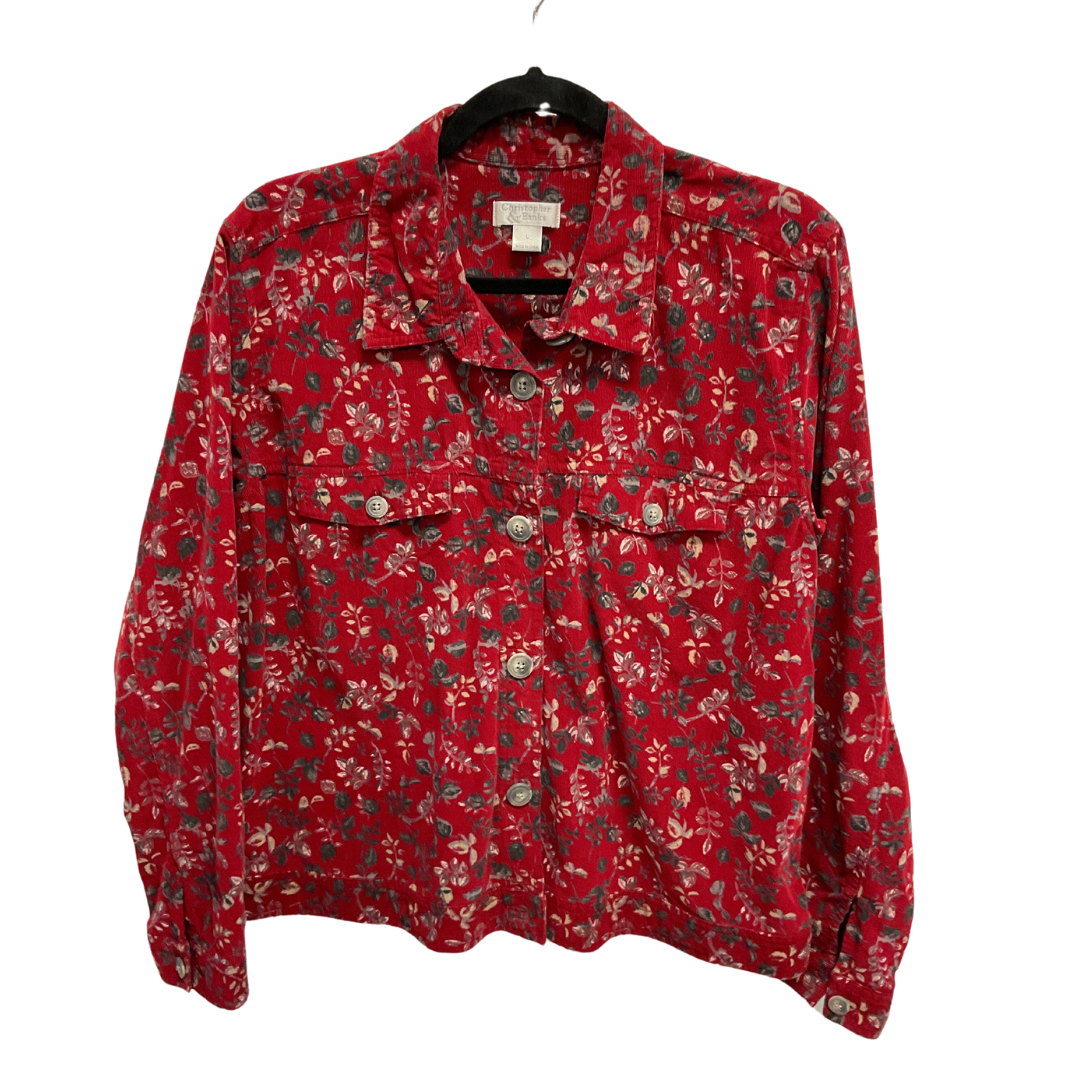 Top Long Sleeve By Christopher And Banks In Floral Print, Size: L