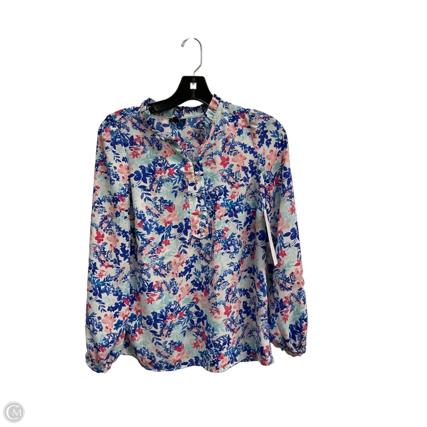 Blouse Long Sleeve By Talbots In Floral Print, Size: 0p