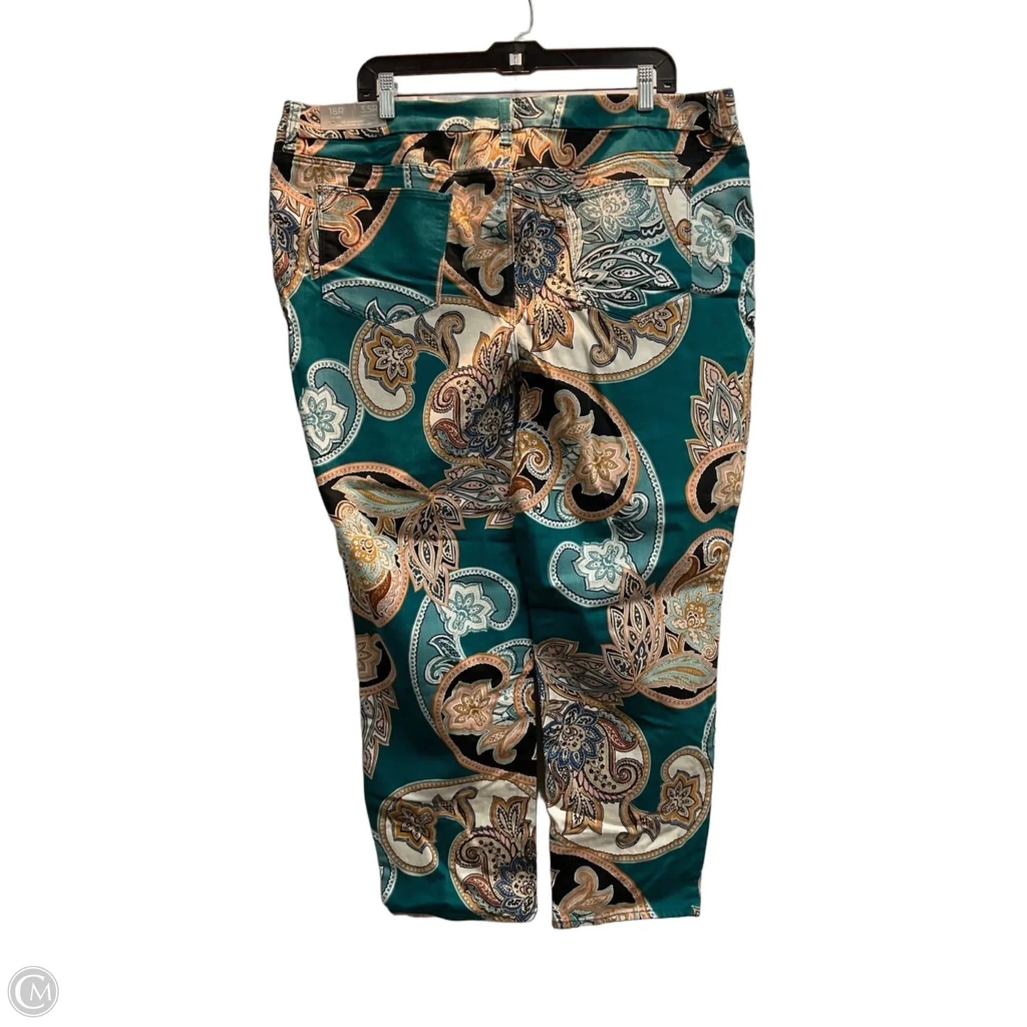 Jeans Cropped By Chicos In Paisley Print, Size: Xl