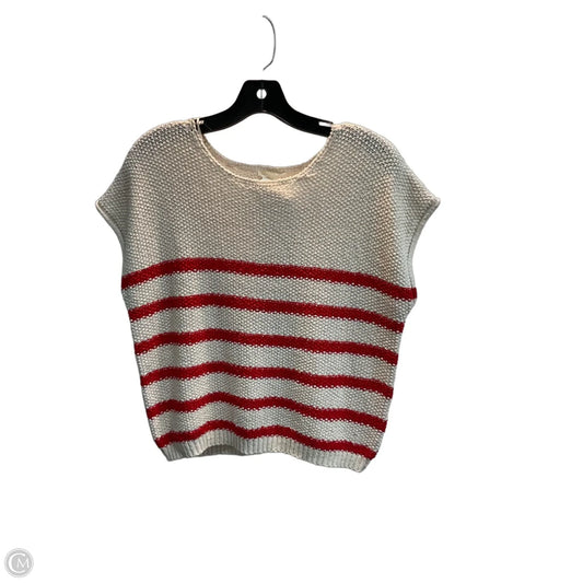 Sweater Short Sleeve By Moon And Madison In Striped Pattern, Size: 0