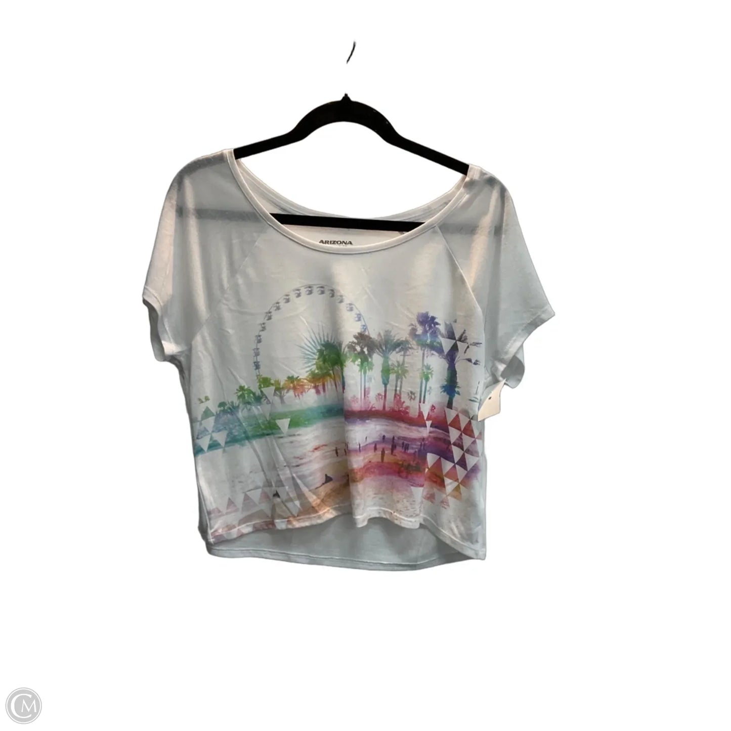 Top Short Sleeve Basic By Arizona In White, Size: L