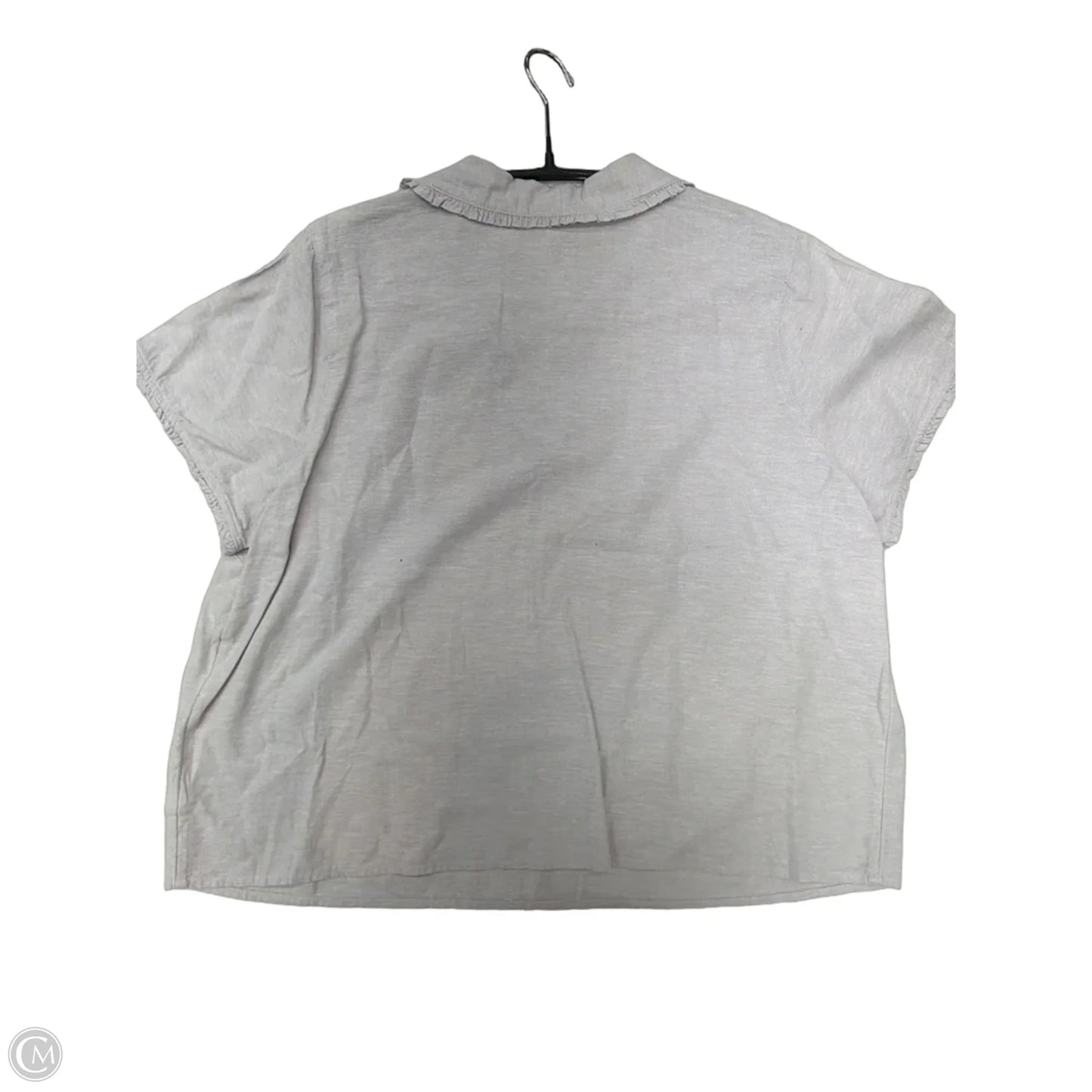 Top Short Sleeve By Isaac Mizrahi In Grey, Size: 1x