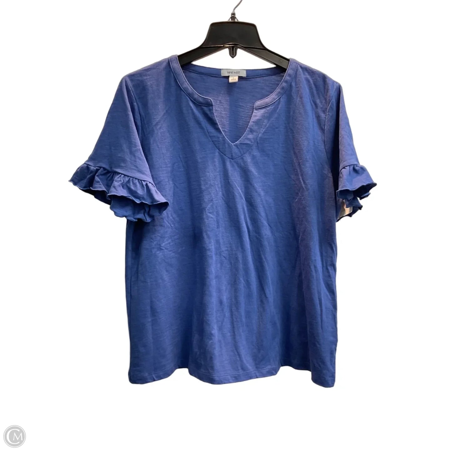 Top Short Sleeve By Nine West In Blue, Size: L