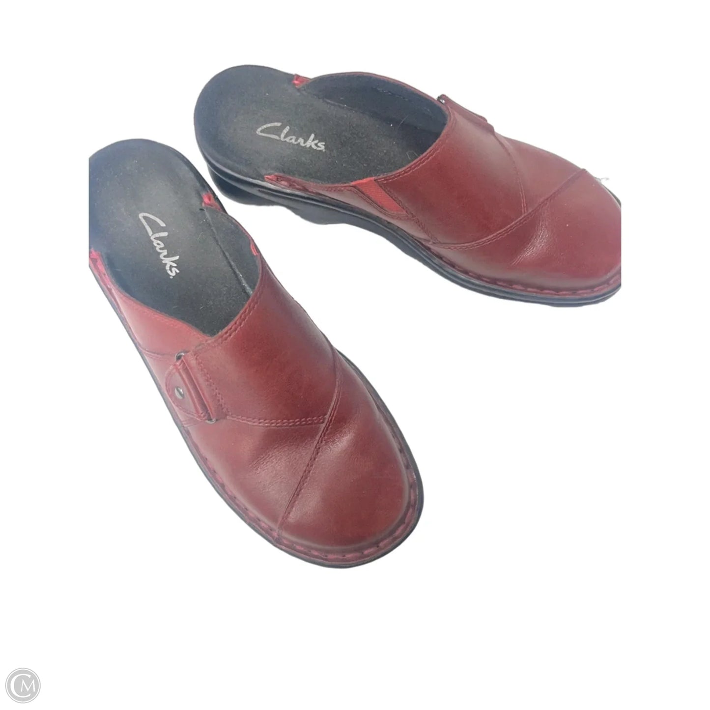 Shoes Flats By Clarks In Maroon, Size: 6