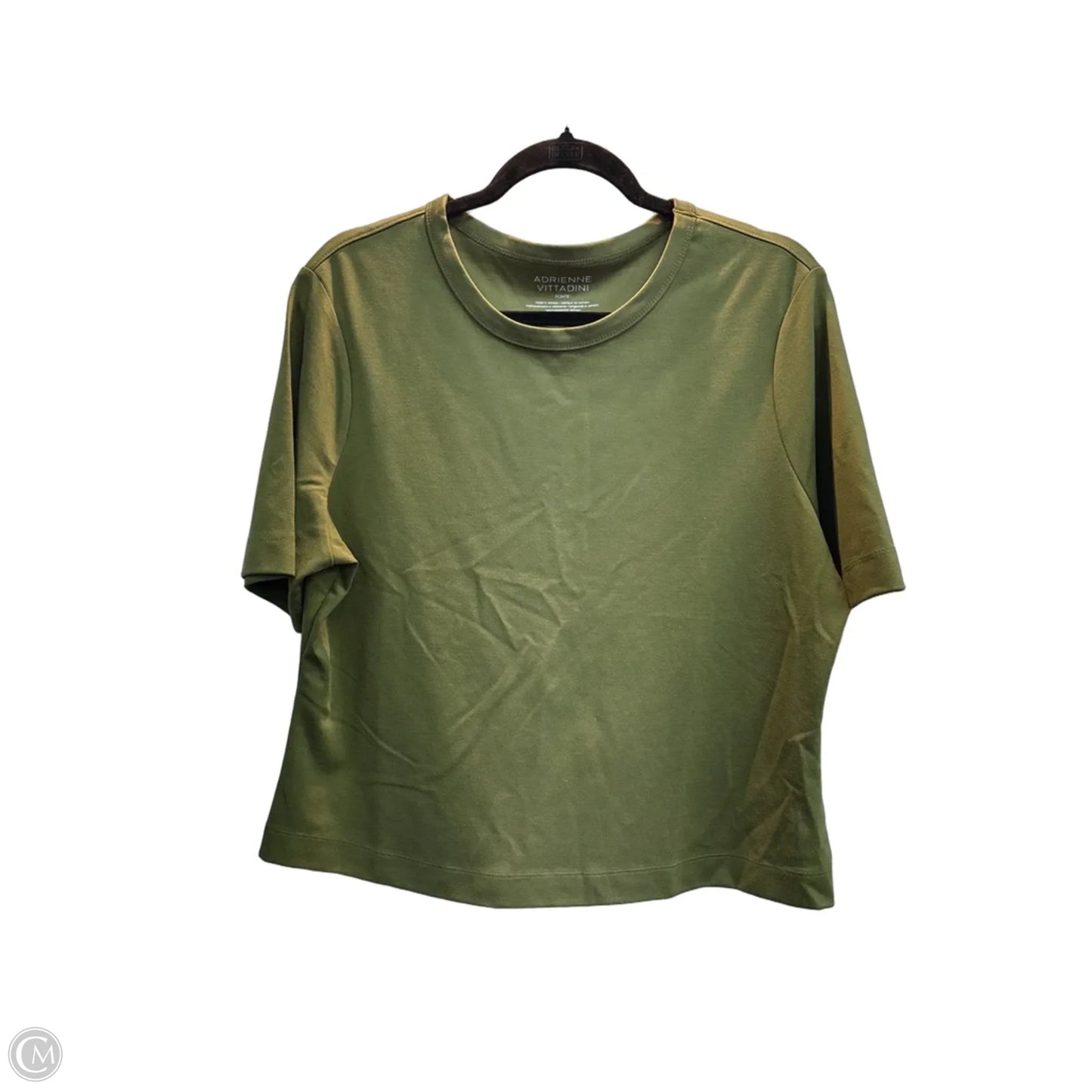 Top Short Sleeve Basic By Adrienne Vittadini In Green, Size: Xl