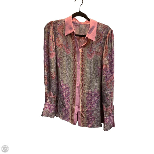 Blouse Long Sleeve By Elie Tahari In Paisley Print, Size: L