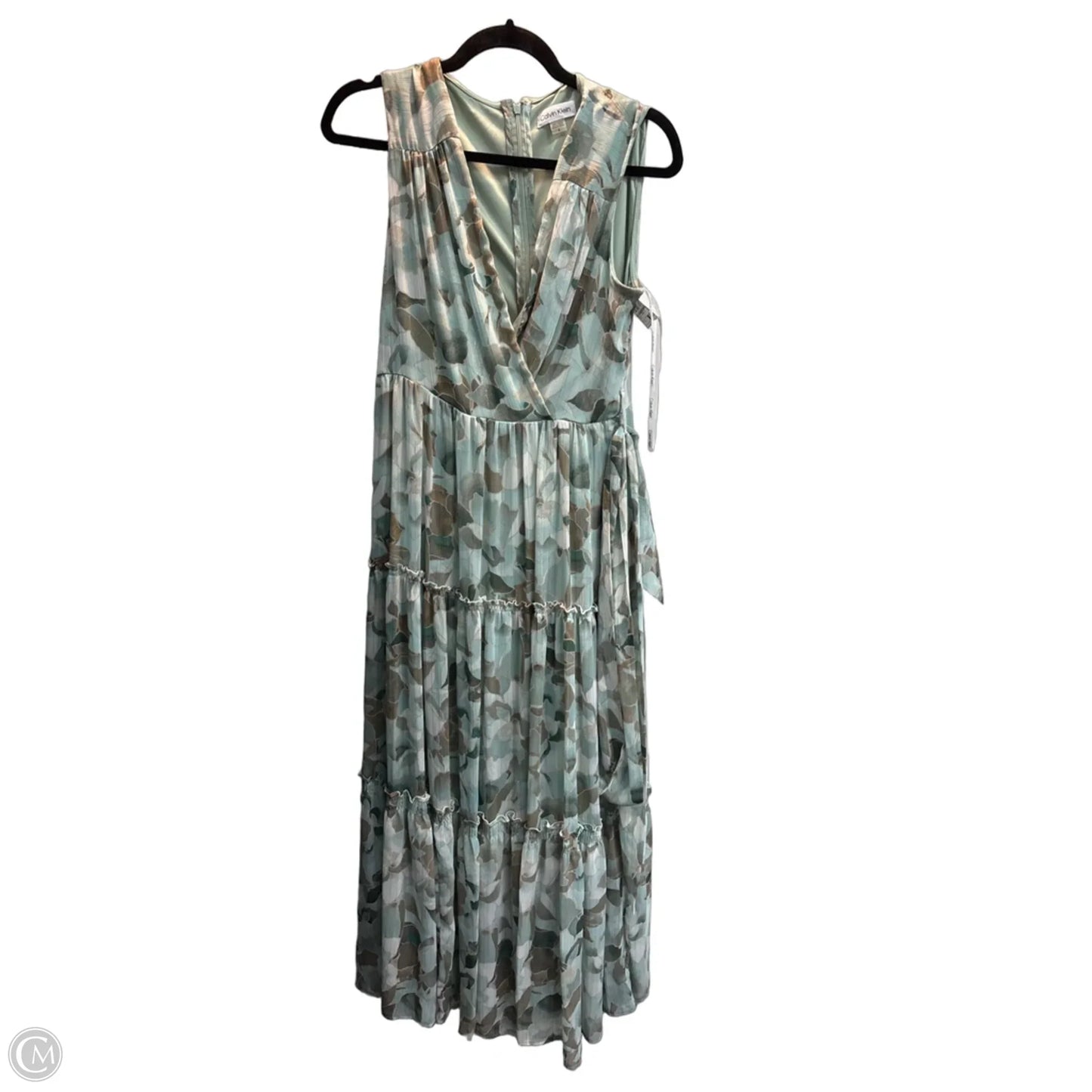 Dress Casual Maxi By Calvin Klein In Aqua, Size: 8