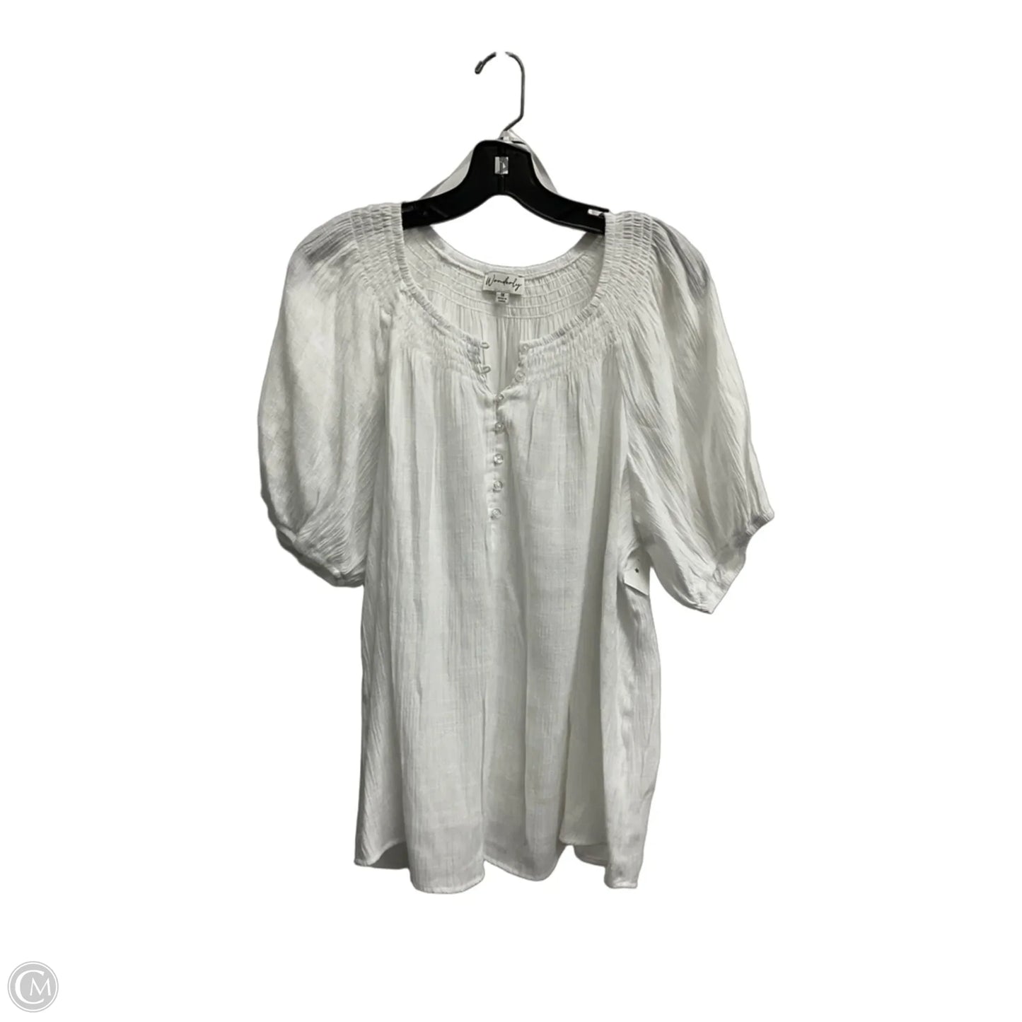 Top Short Sleeve By Wonderly In White, Size: 1x