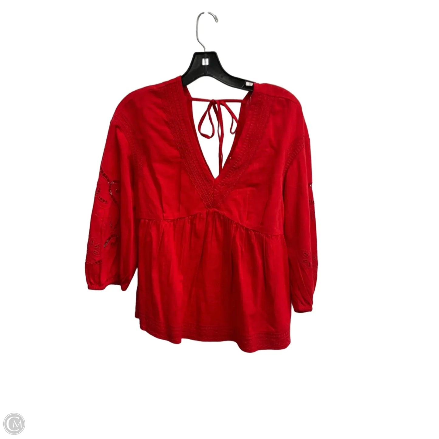 Top 3/4 Sleeve By Time And Tru In Red, Size: S