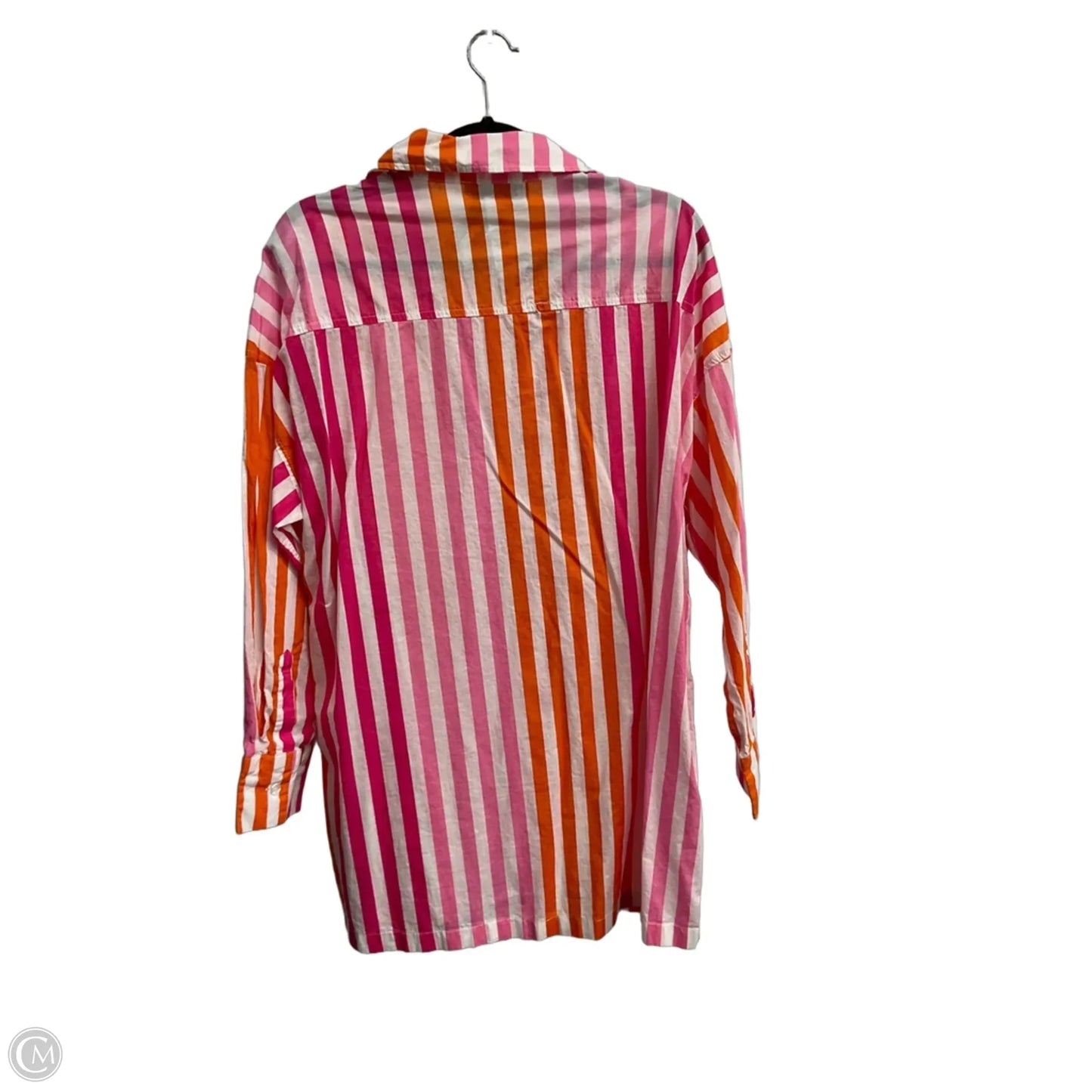 Blouse Long Sleeve By Beach Riot In Striped Pattern, Size: L