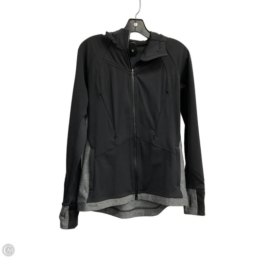 Athletic Jacket By Lululemon In Black & Grey, Size: L