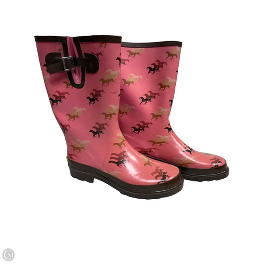 Boots Ankle Flats By Clothes Mentor In Pink, Size: 10