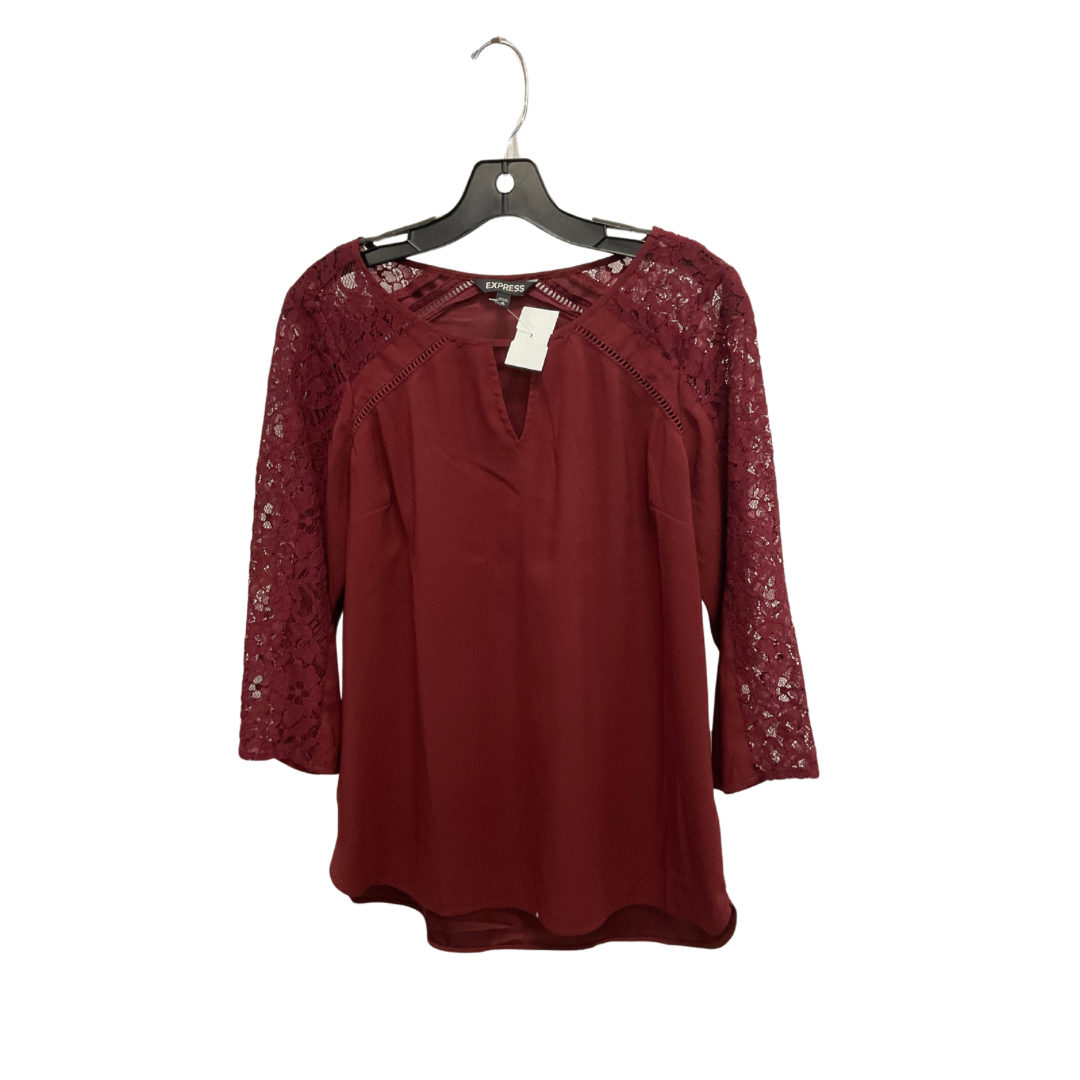 Top Long Sleeve By Express In Red, Size: M