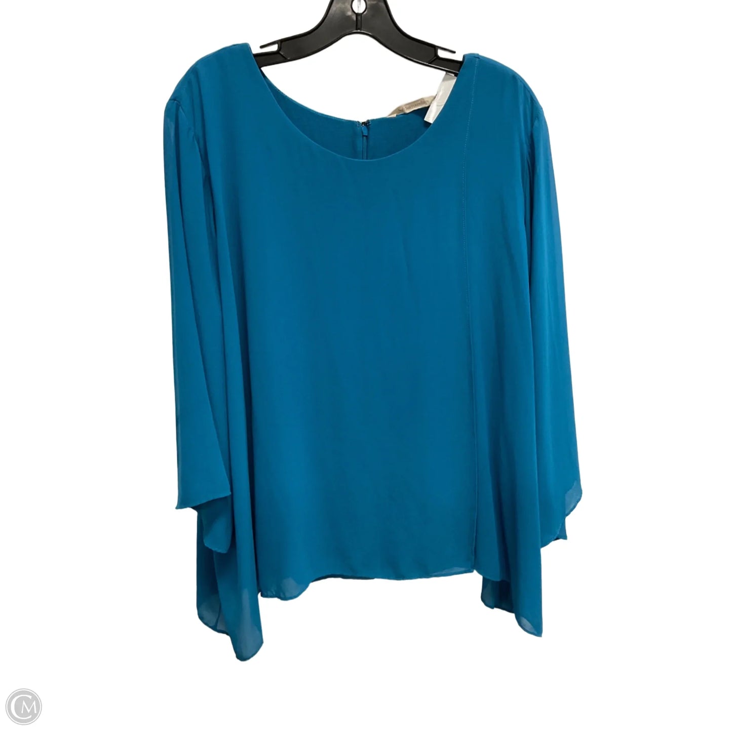 Top 3/4 Sleeve By Soft Surroundings In Aqua, Size: 2x