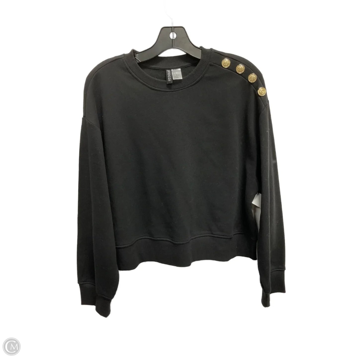 Sweatshirt Crewneck By Divided In Black & Gold, Size: S
