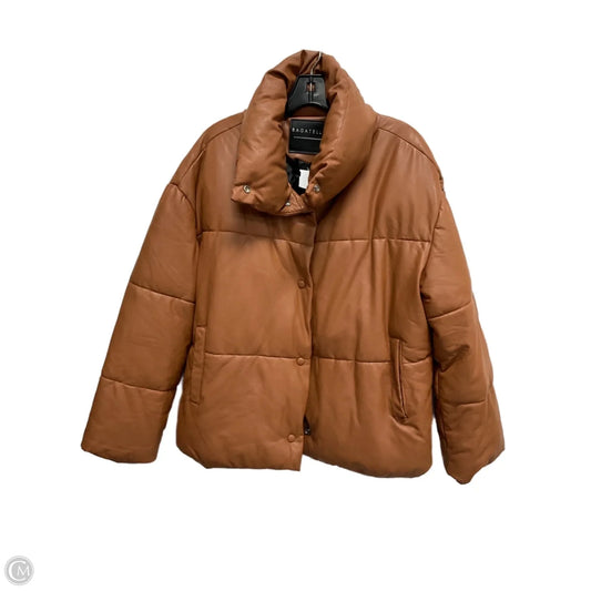 Coat Puffer & Quilted By Bagatelle In Brown, Size: L