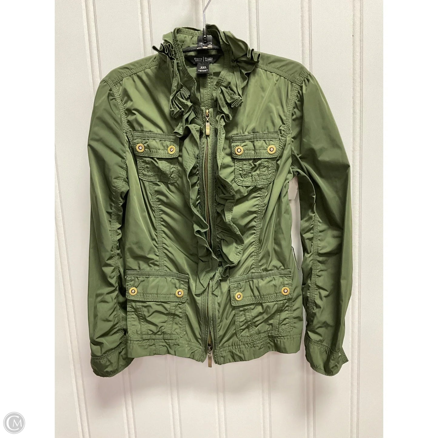 Jacket Moto By White House Black Market In Green, Size: Xxs