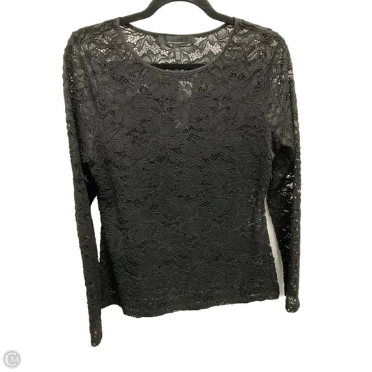 Top Long Sleeve By White House Black Market In Black, Size: M