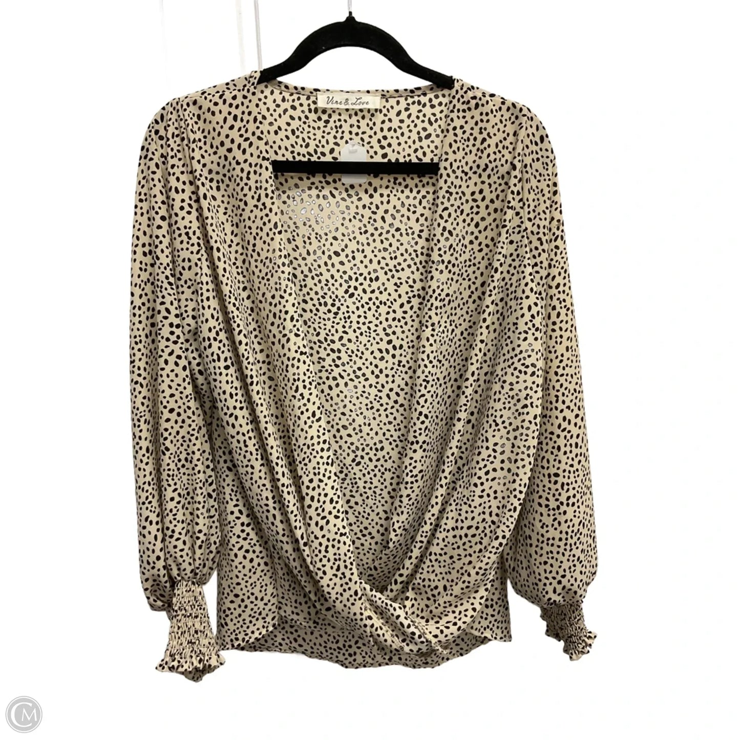 Top Long Sleeve By Vine & Love In Animal Print, Size: M