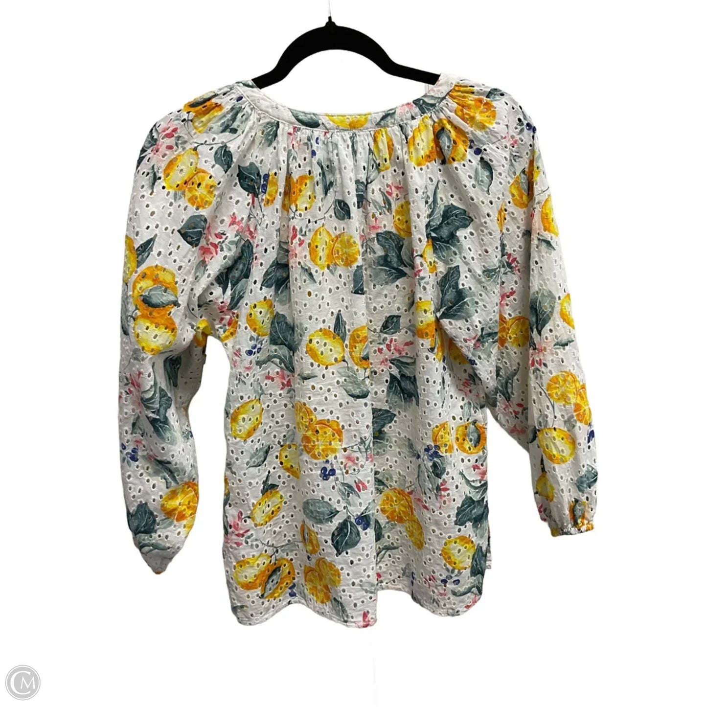 Blouse 3/4 Sleeve By Chicos In Floral Print, Size: M