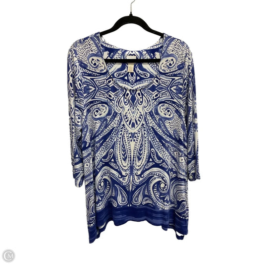 Top 3/4 Sleeve Basic By Chicos In Blue, Size: L