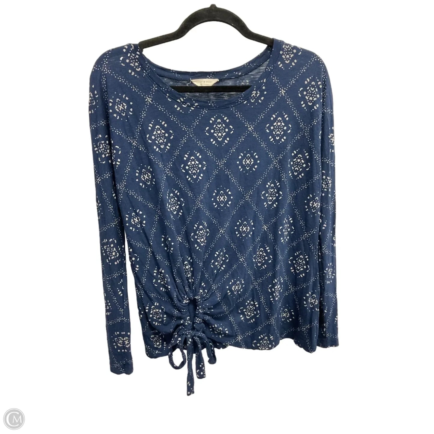 Top 3/4 Sleeve Basic By Lucky Brand In Blue, Size: S