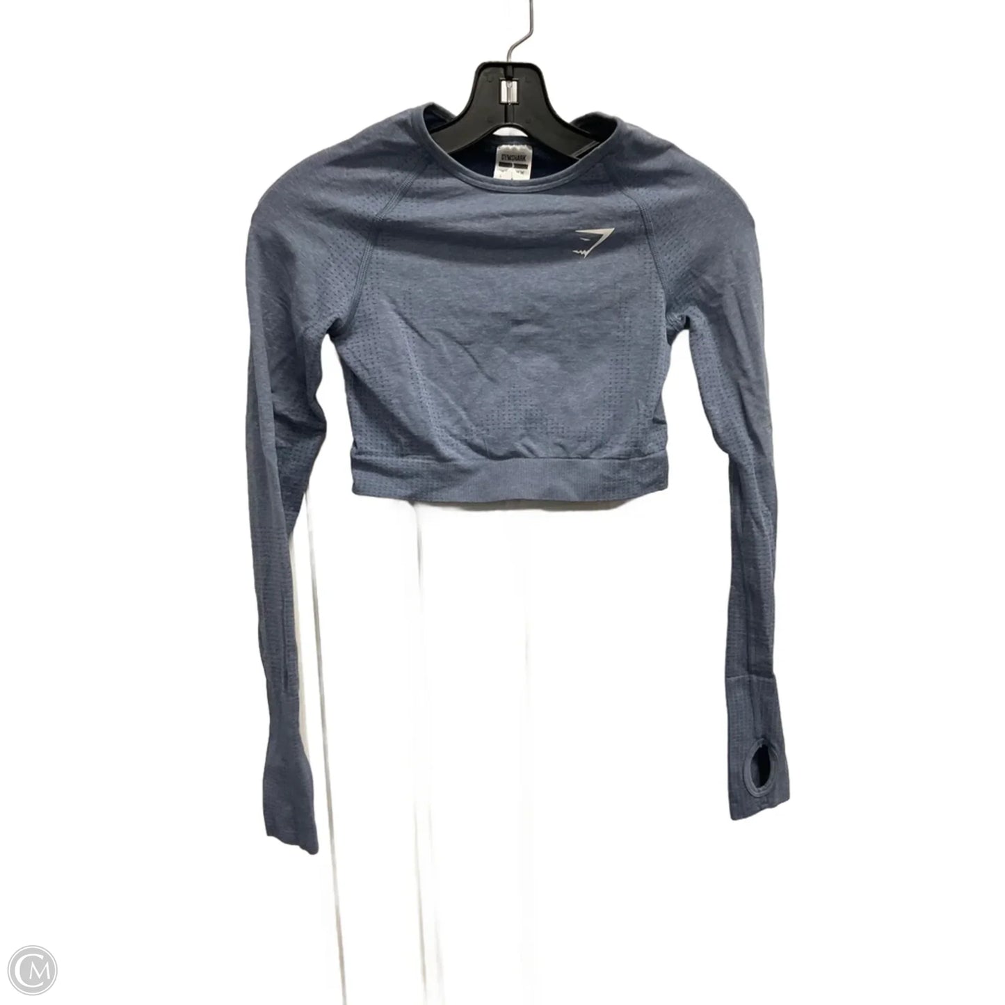 Athletic Top Long Sleeve Crewneck By Gym Shark In Blue, Size: S