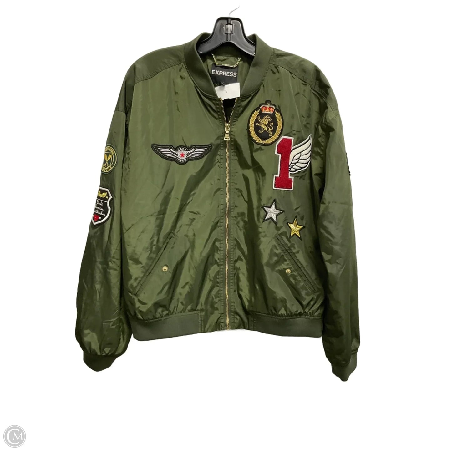 Jacket Puffer & Quilted By Express In Green, Size: M