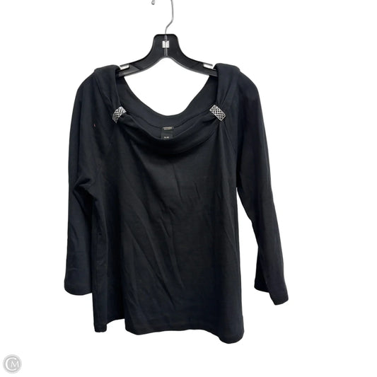 Top Long Sleeve By Rafaella In Black, Size: Xl