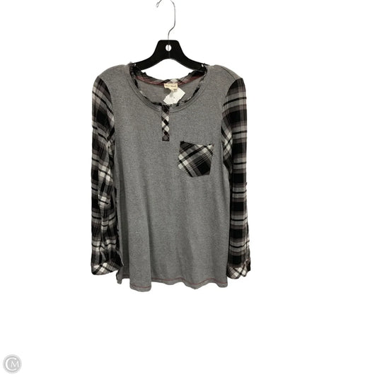 Top Long Sleeve By Hem & Thread In Plaid Pattern, Size: S