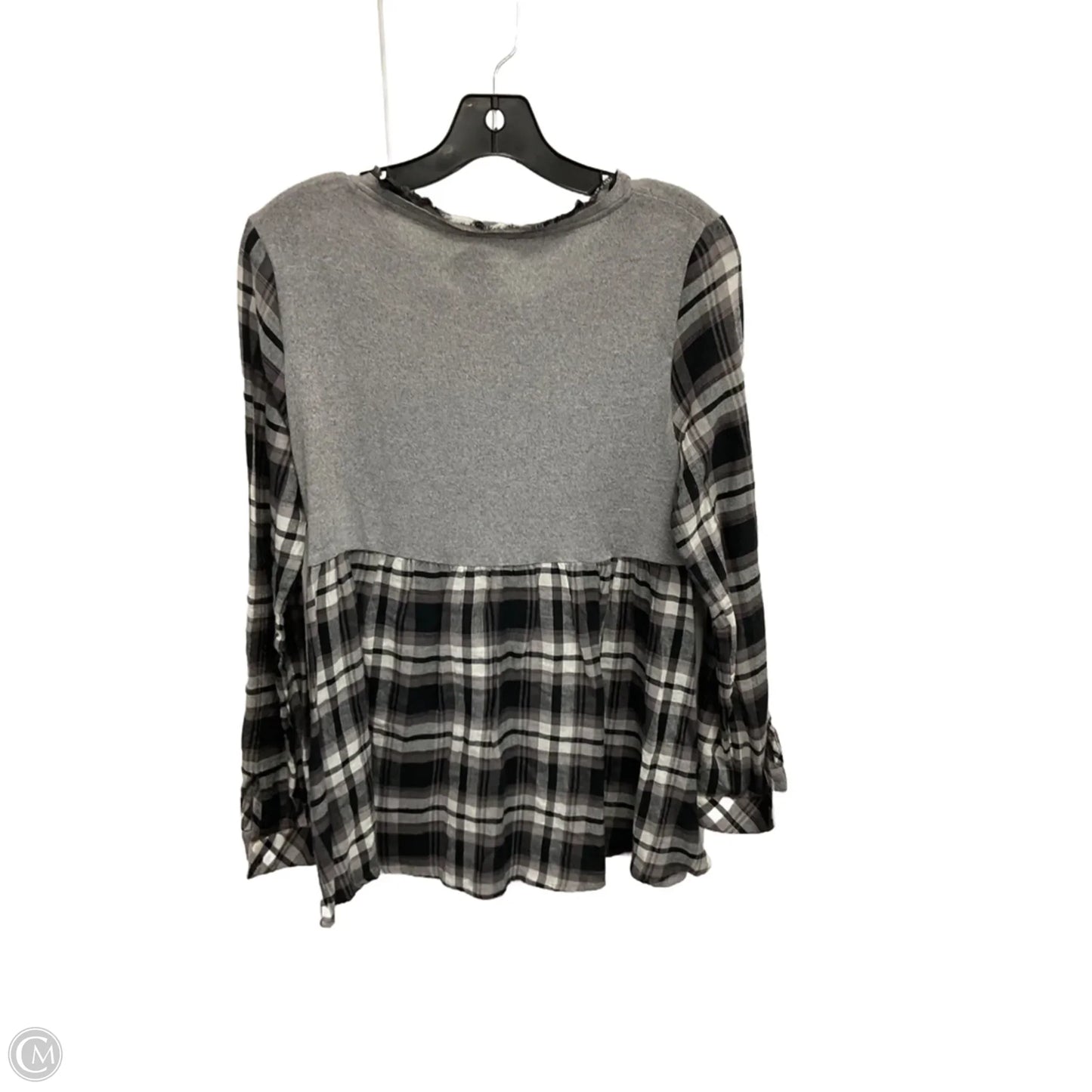 Top Long Sleeve By Hem & Thread In Plaid Pattern, Size: S