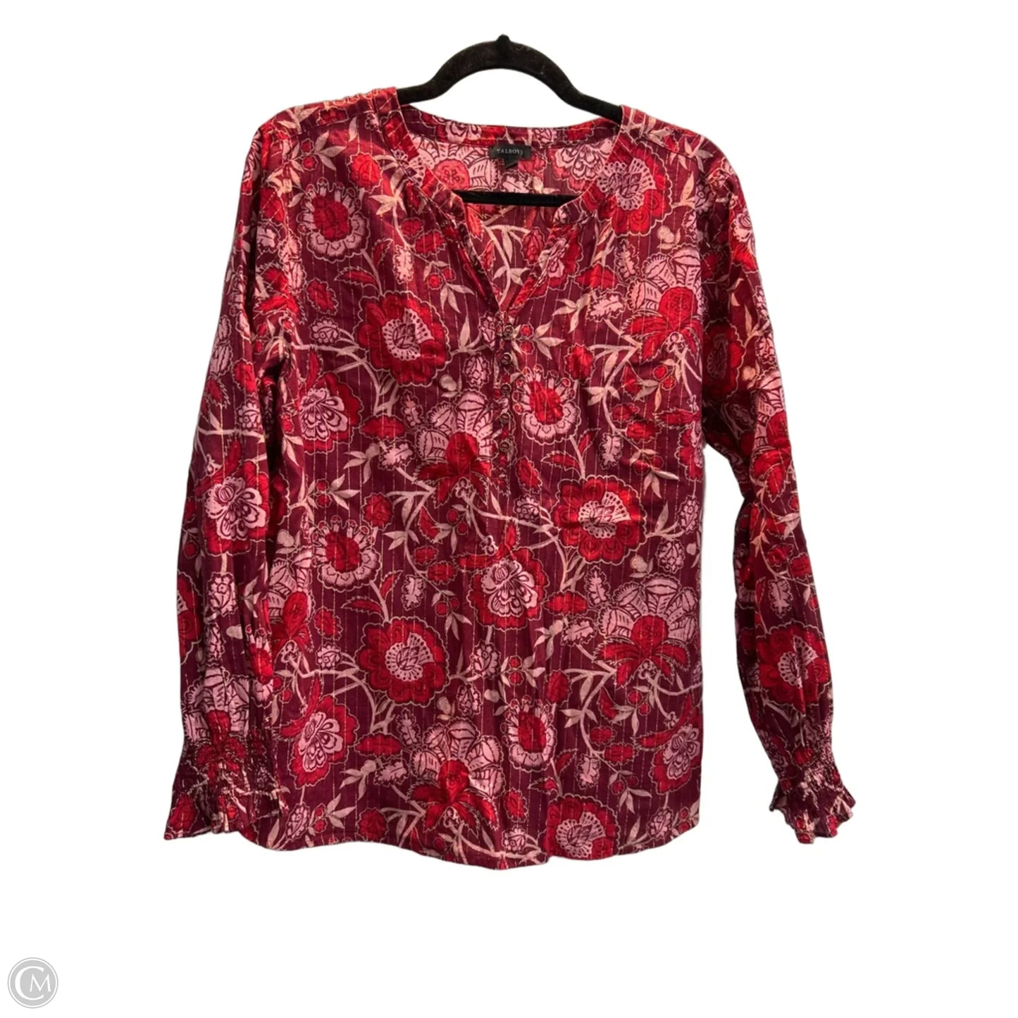 Top Long Sleeve By Talbots In Floral Print, Size: L