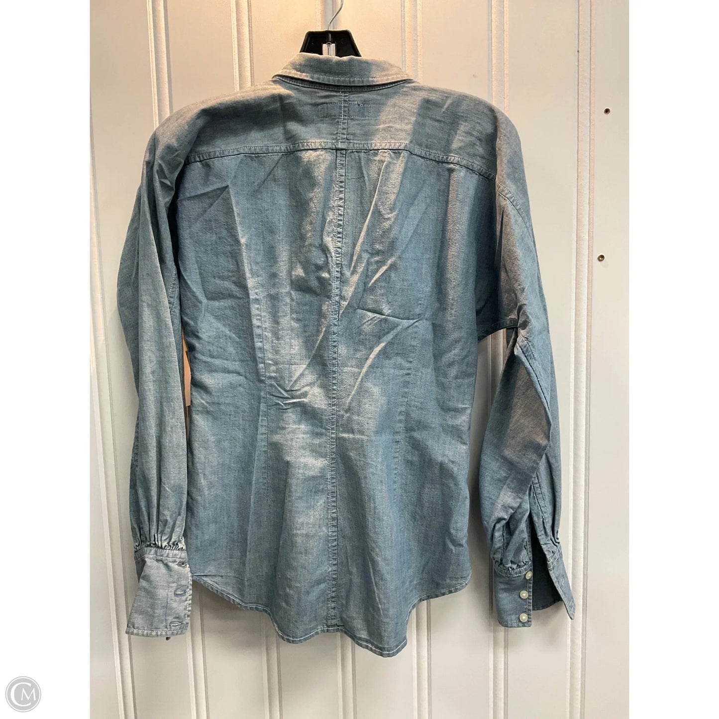 Blouse Long Sleeve By Lauren By Ralph Lauren In Blue, Size: Sp