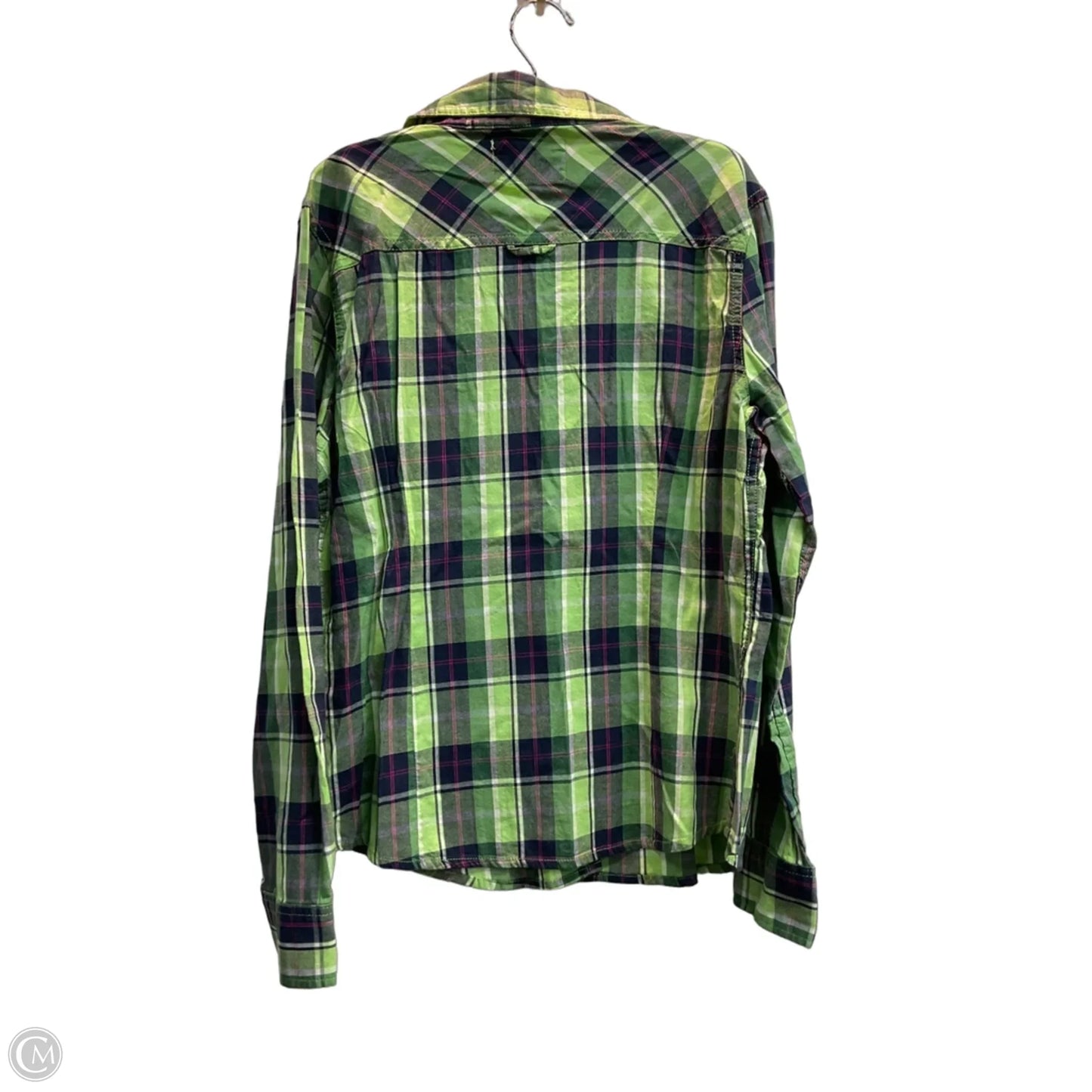 Top Long Sleeve By Aeropostale In Plaid Pattern, Size: Xl