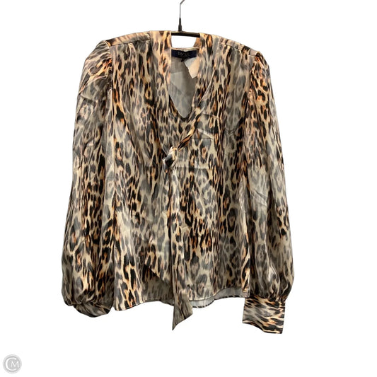 Blouse Long Sleeve By Rachel Roy In Animal Print, Size: M