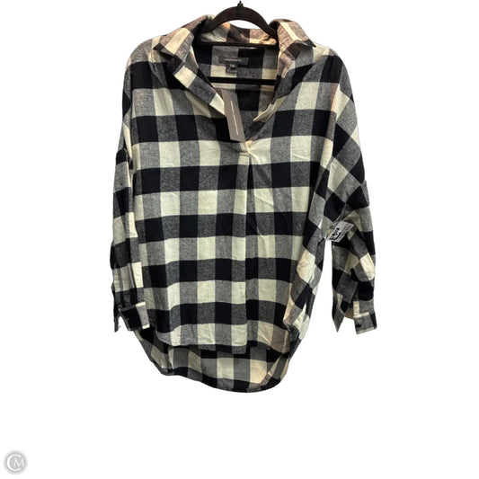 Top Long Sleeve By French Connection In Plaid Pattern, Size: S