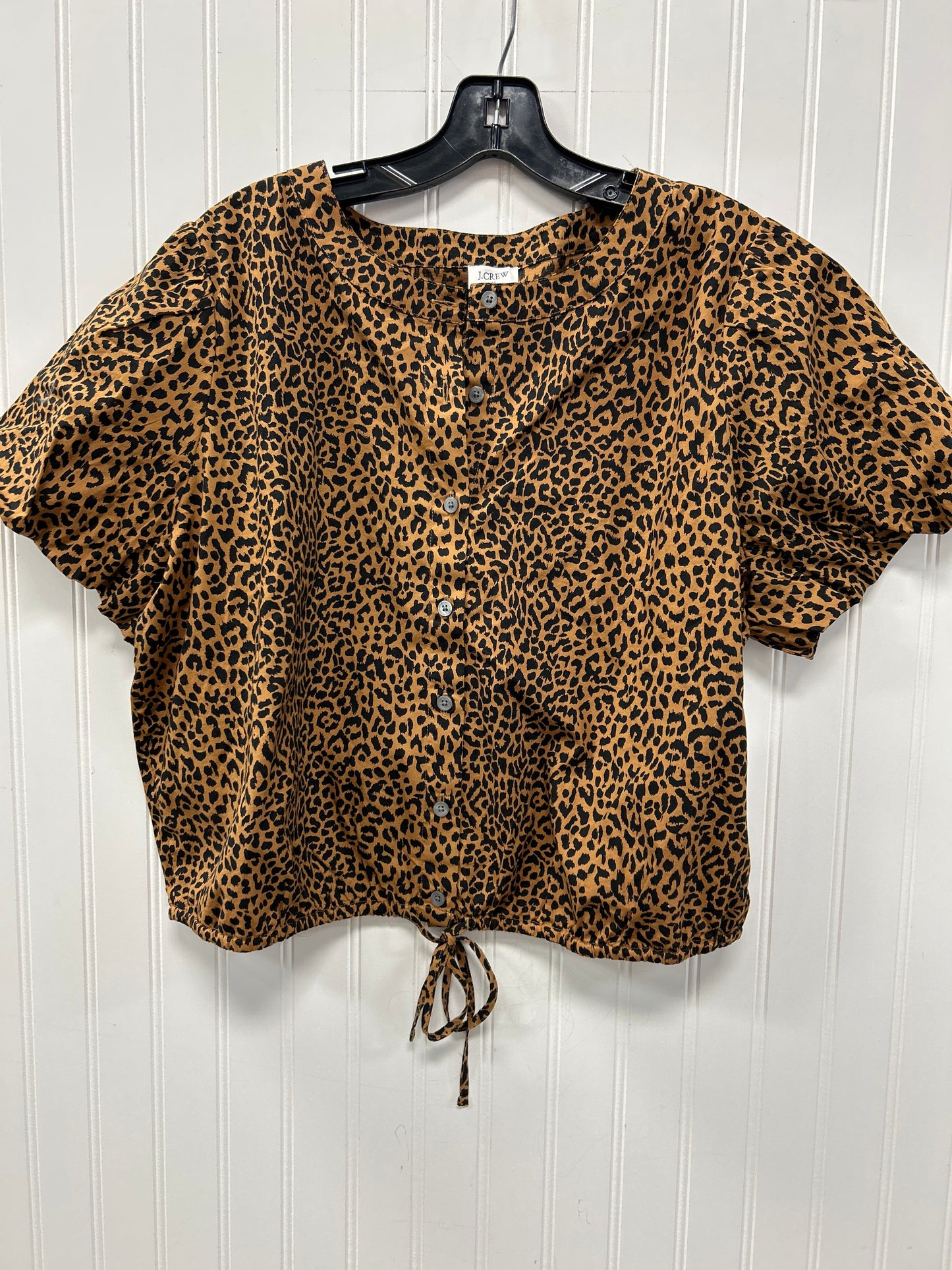 Blouse Ss By J. Crew In Animal Print, Size:Xl