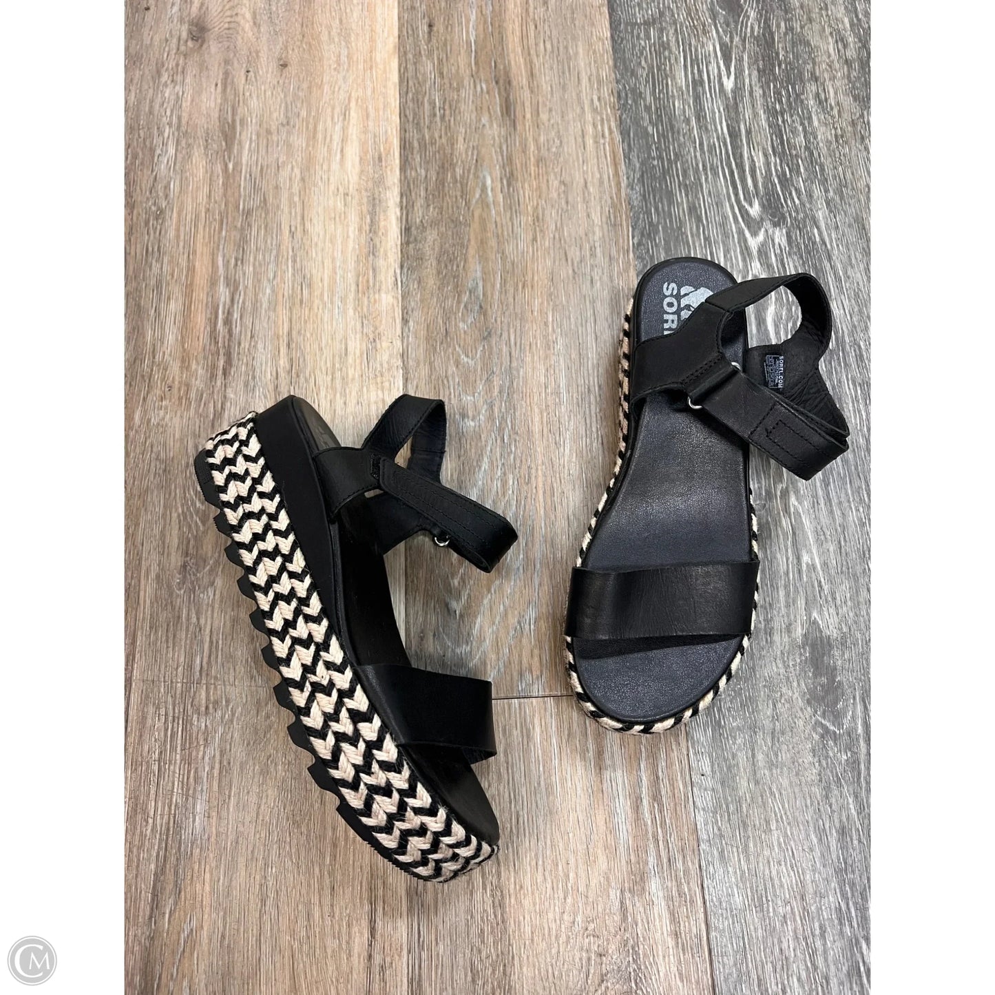 Sandals Heels Platform By Sorel In Black, Size: 8