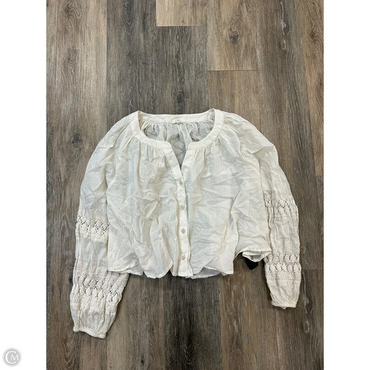 Blouse Long Sleeve By Aerie In Cream, Size: M
