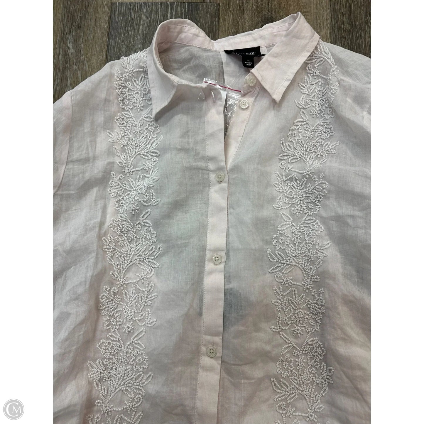 Blouse Long Sleeve By J. Crew In Pink, Size: 16